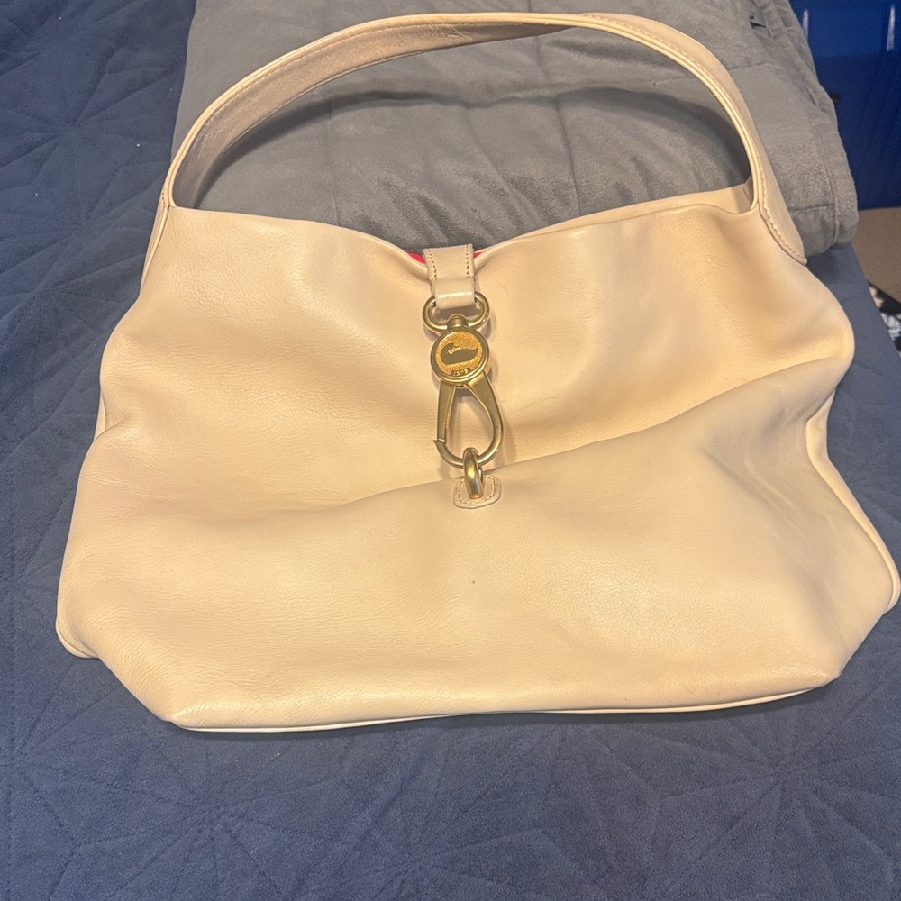 Dooney & Bourke Cream Leather Hobo Bag